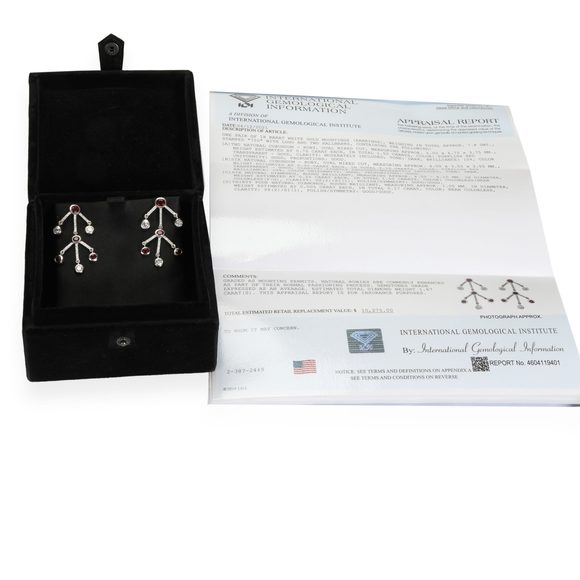 Solange Azagury-Partridge Ruby and Diamond Earrings in 18KT White Gold - Picture 4 of 4